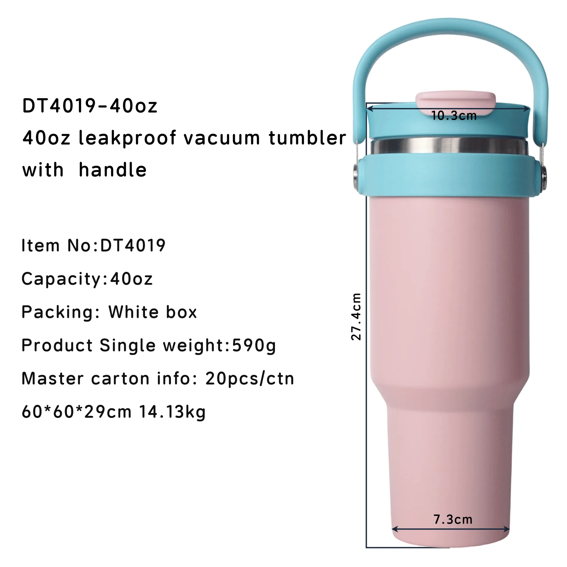 DT4019-40oz leakproof vacuum tumbler with top handle