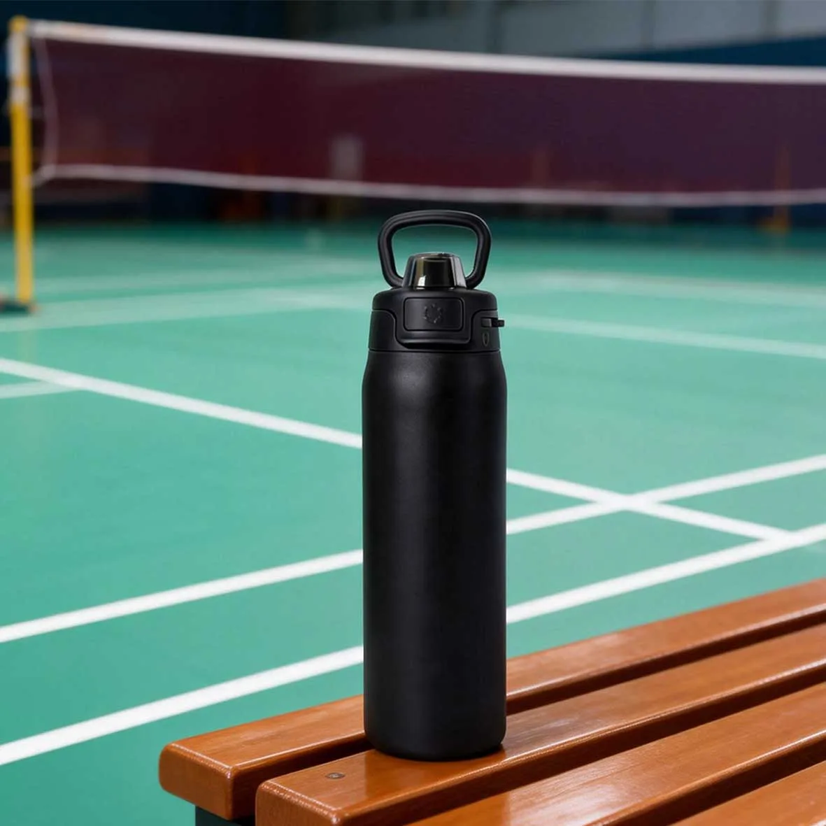 DT6502 DT9501- double wall stainless steel bottle with press bounce handle lid