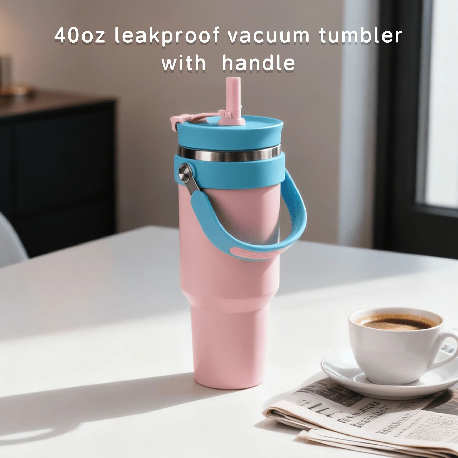 DT4019-40oz leakproof vacuum tumbler with top handle