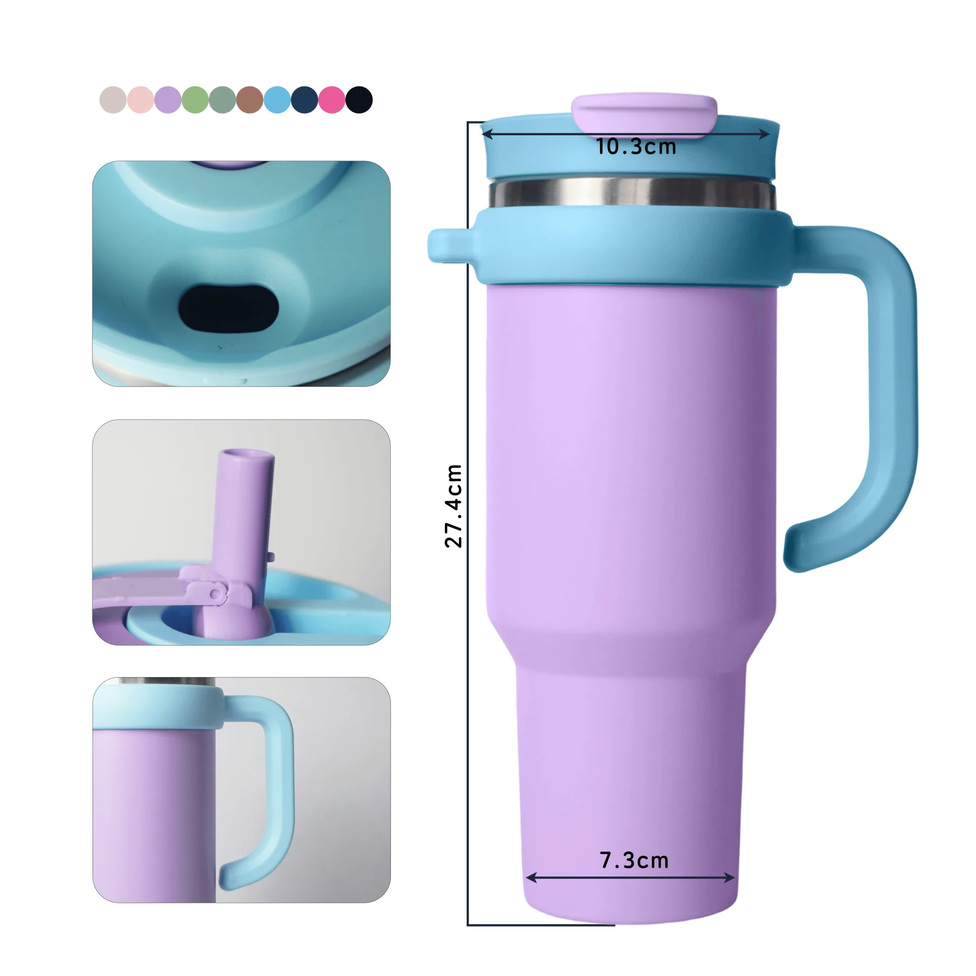DT4019-40oz leakproof vacuum tumbler with top handle