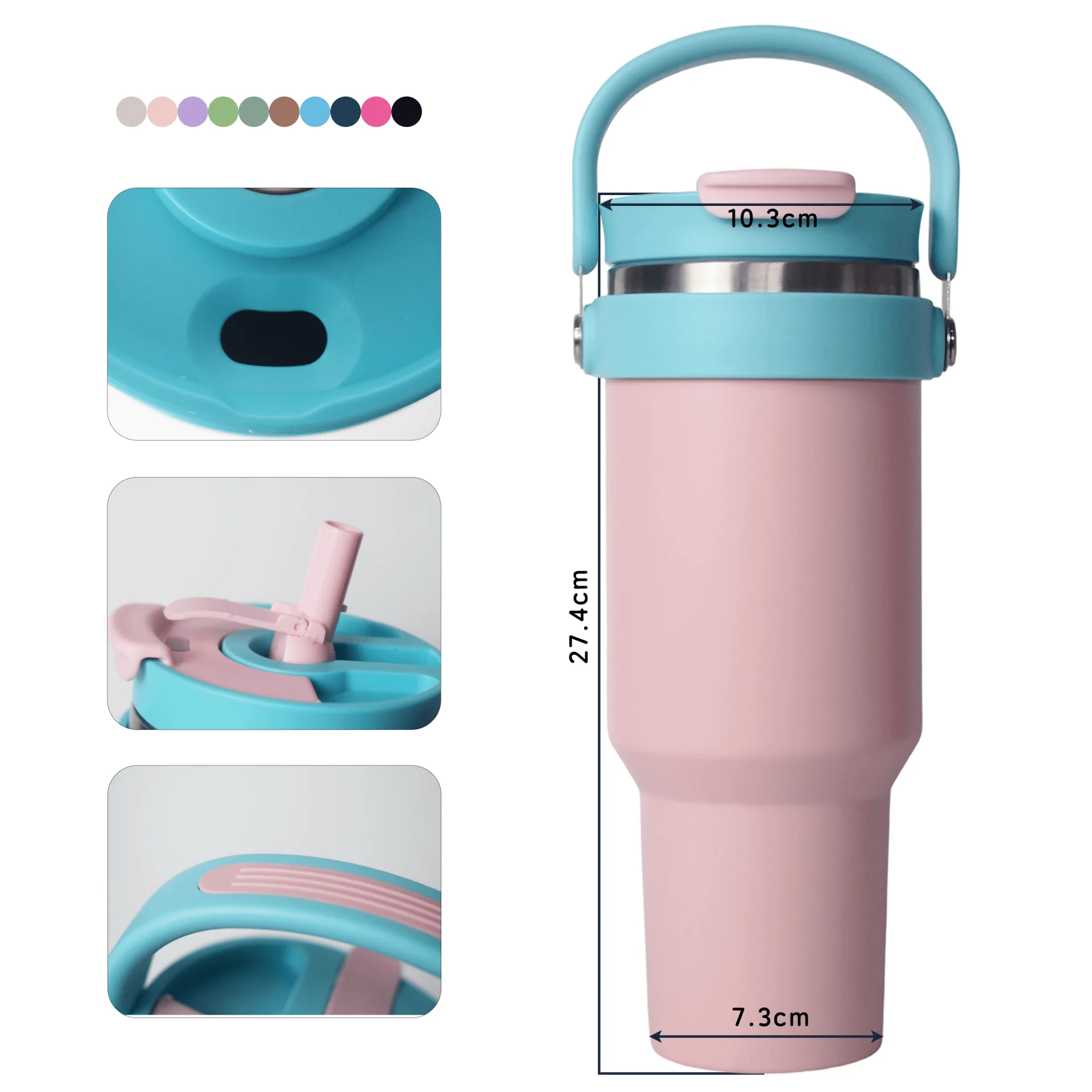 DT4019-40oz leakproof vacuum tumbler with top handle